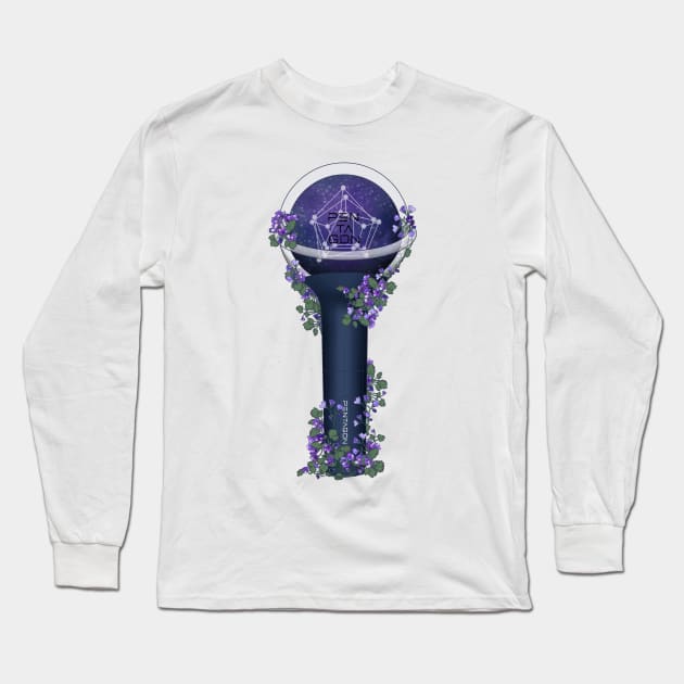 Pentagon Floral Lightstick kpop Long Sleeve T-Shirt by RetroAttic